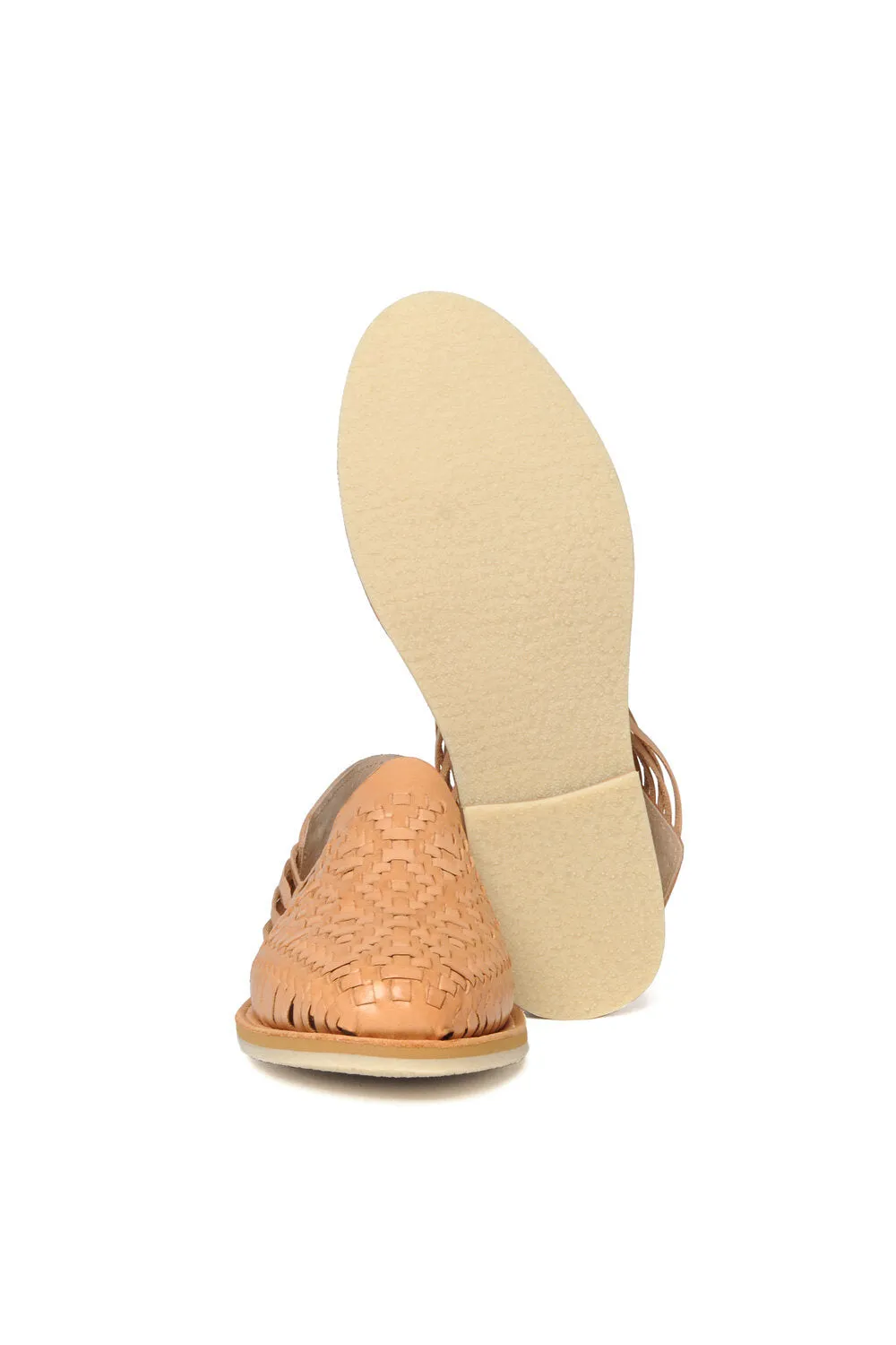 Rio Grande Leather Huarache | Slip on Vegetable Tanned Sandals | Tan 1