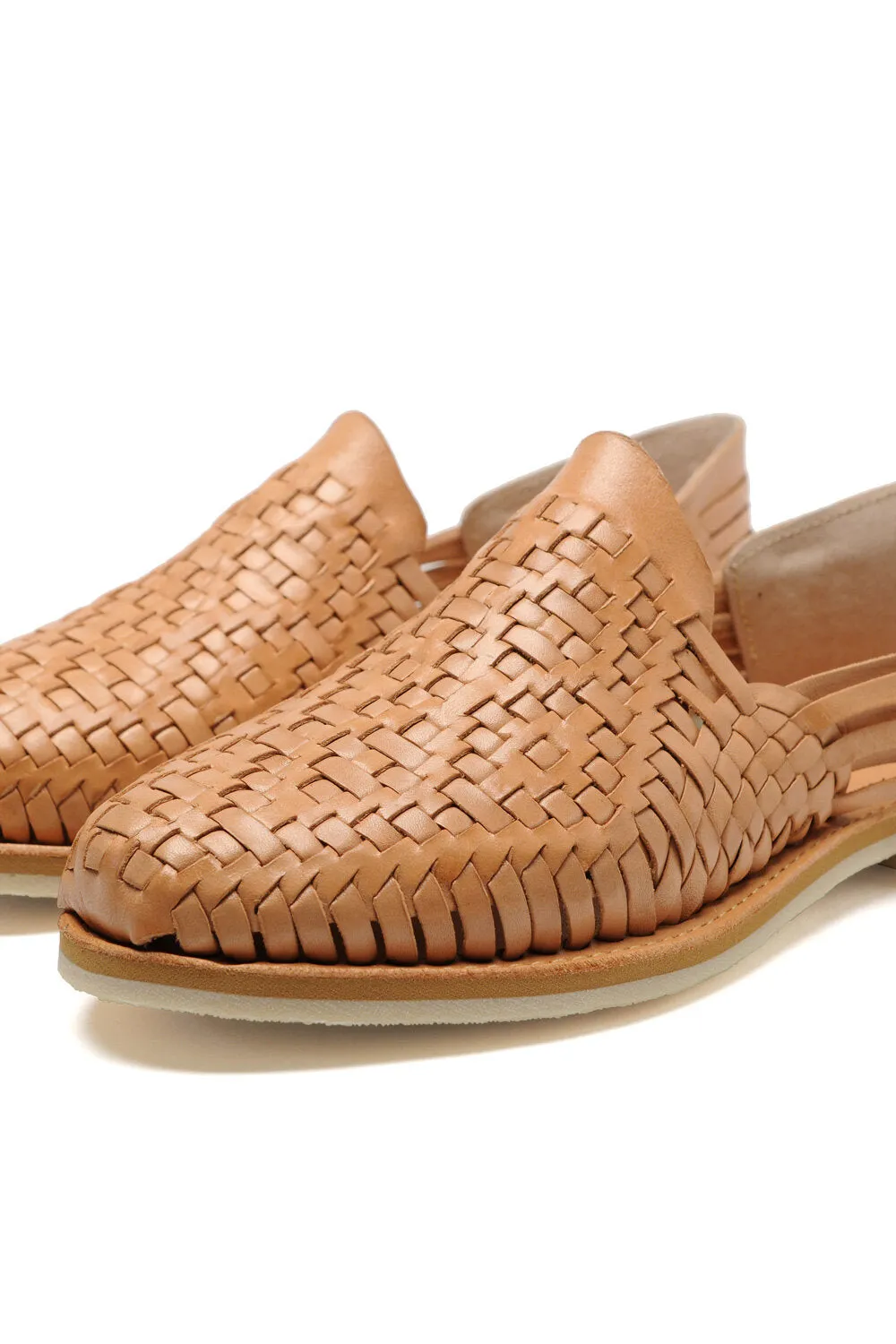 Rio Grande Leather Huarache | Slip on Vegetable Tanned Sandals | Tan 1