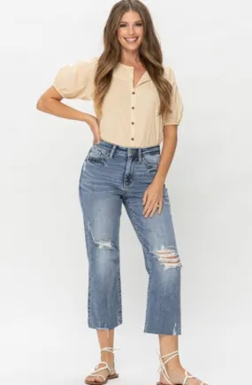 San Fran High Waist Crop Wide Leg Denim