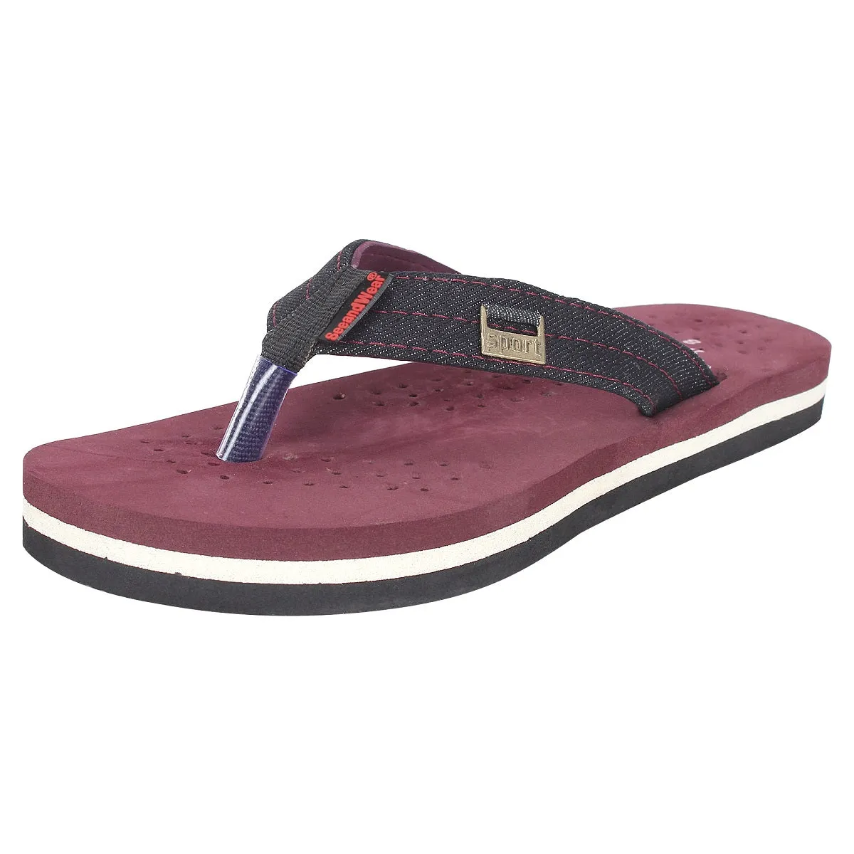 SeeandWear Burgundy Soft Flip Flops For Men