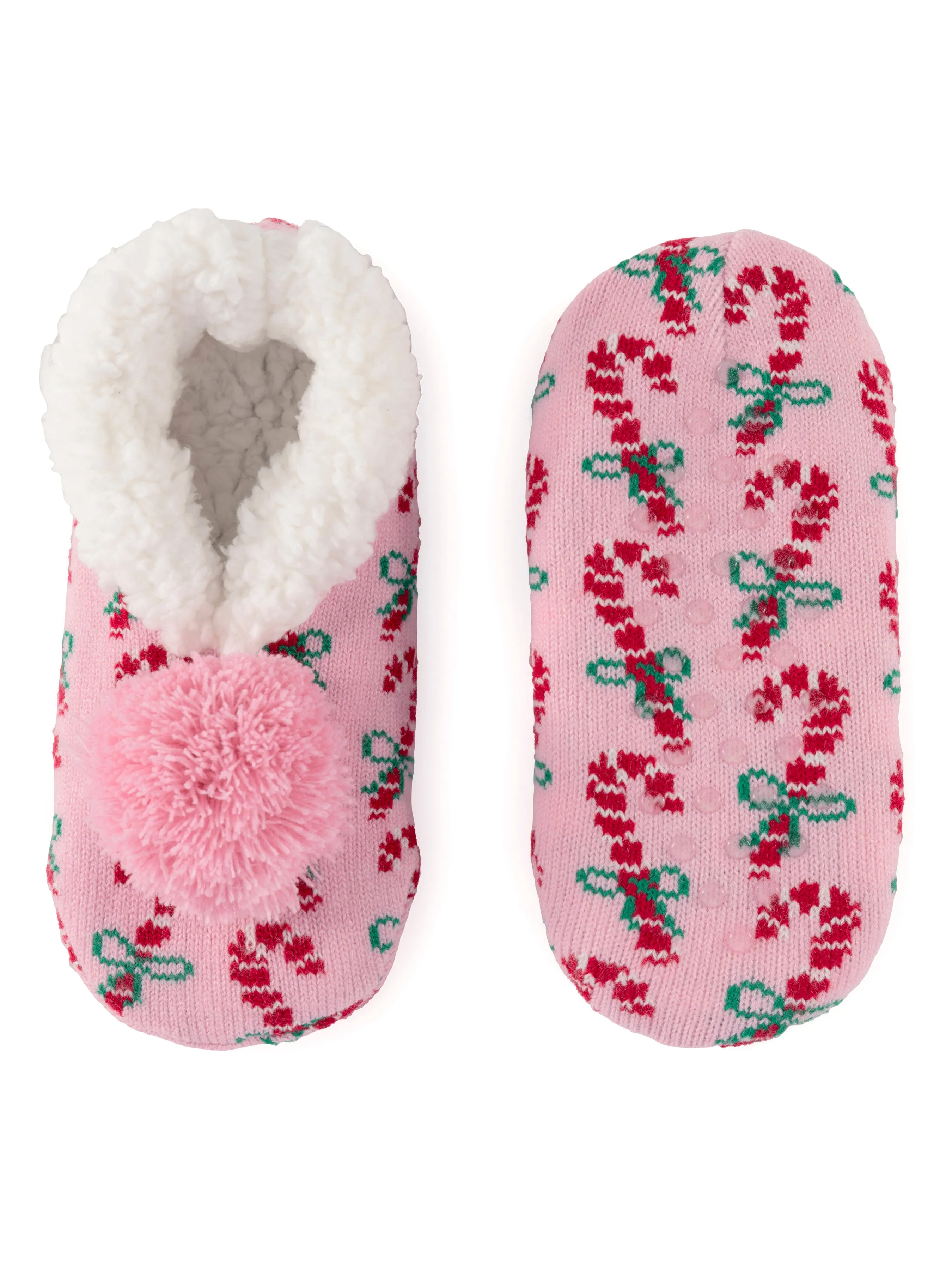 Shiraleah Arya Candy Cane Slippers, Pink