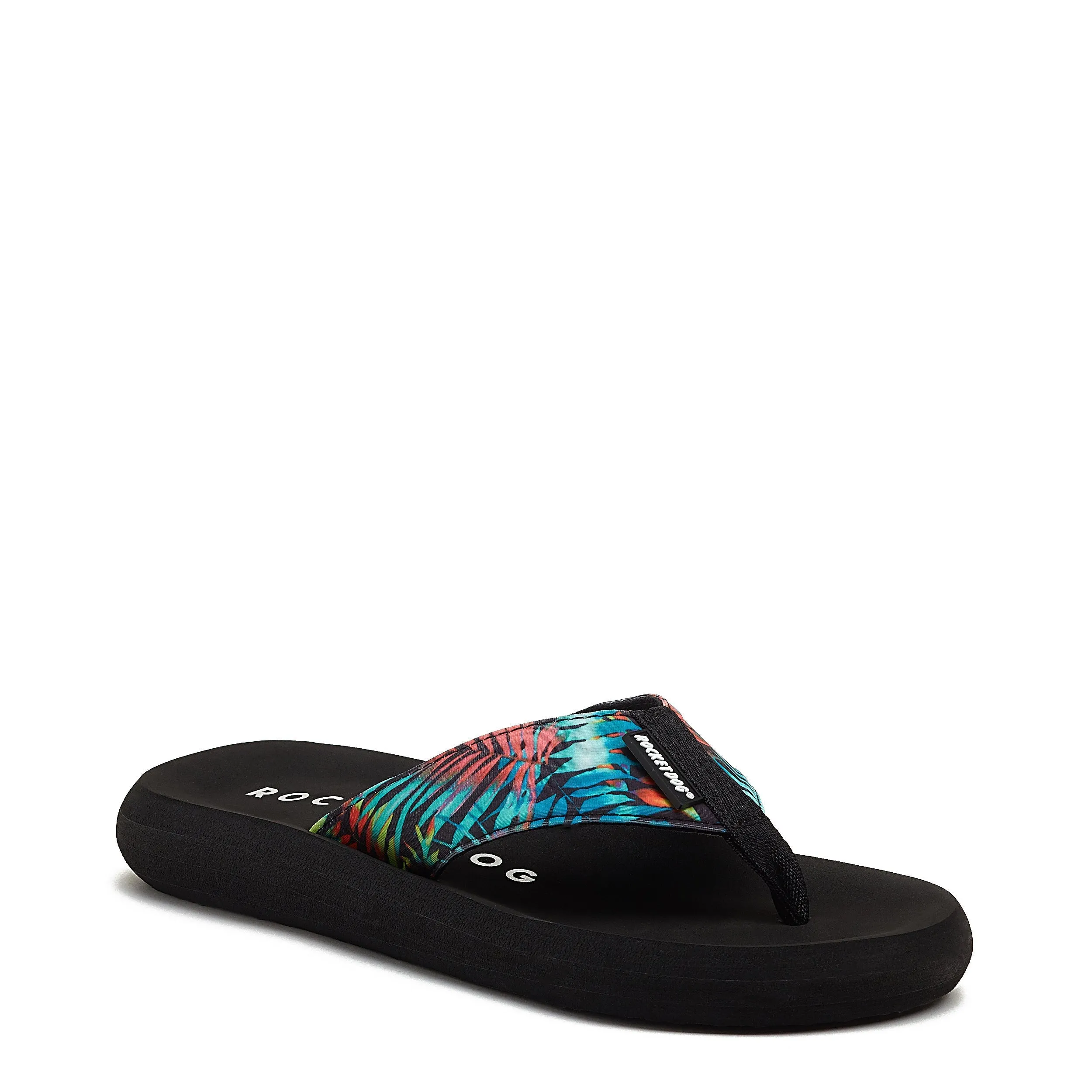 Spotlight Black Palm Print Flip Flop