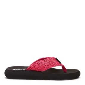 Spotlight Pink Crochet Flip-Flops