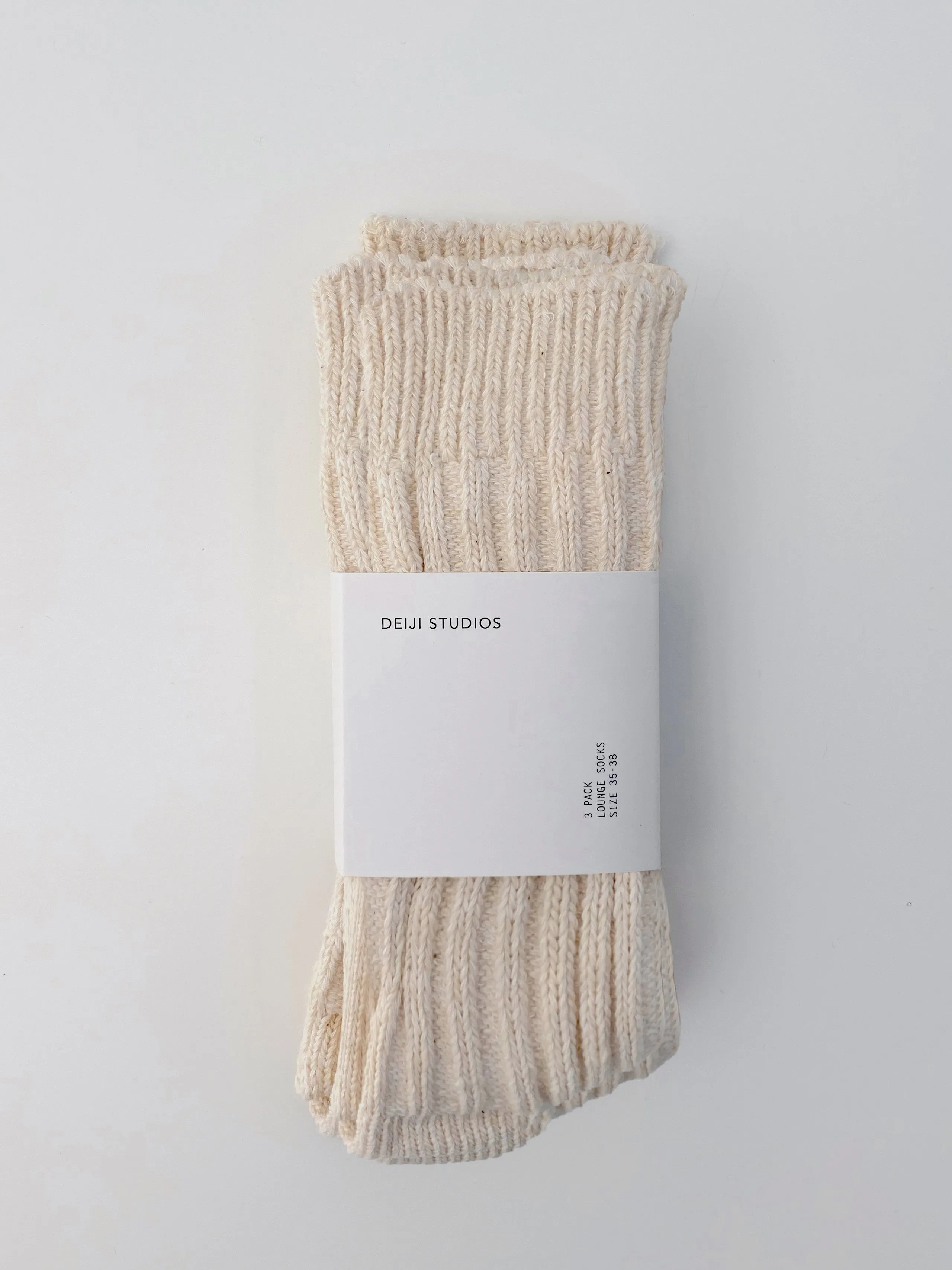 the woven sock 3 pack - cream