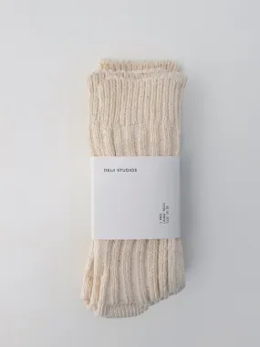 the woven sock 3 pack - cream