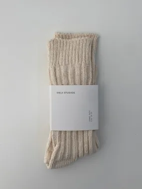 the woven sock - cream