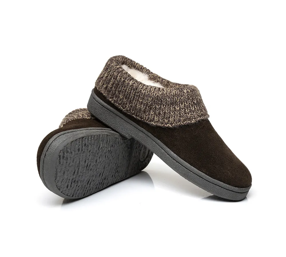 Unisex Knit Collar Ankle Slippers