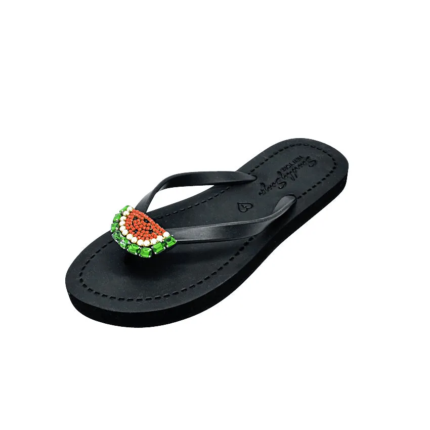 Watermelon - Rhinestone Flat Flip Flops Sandal