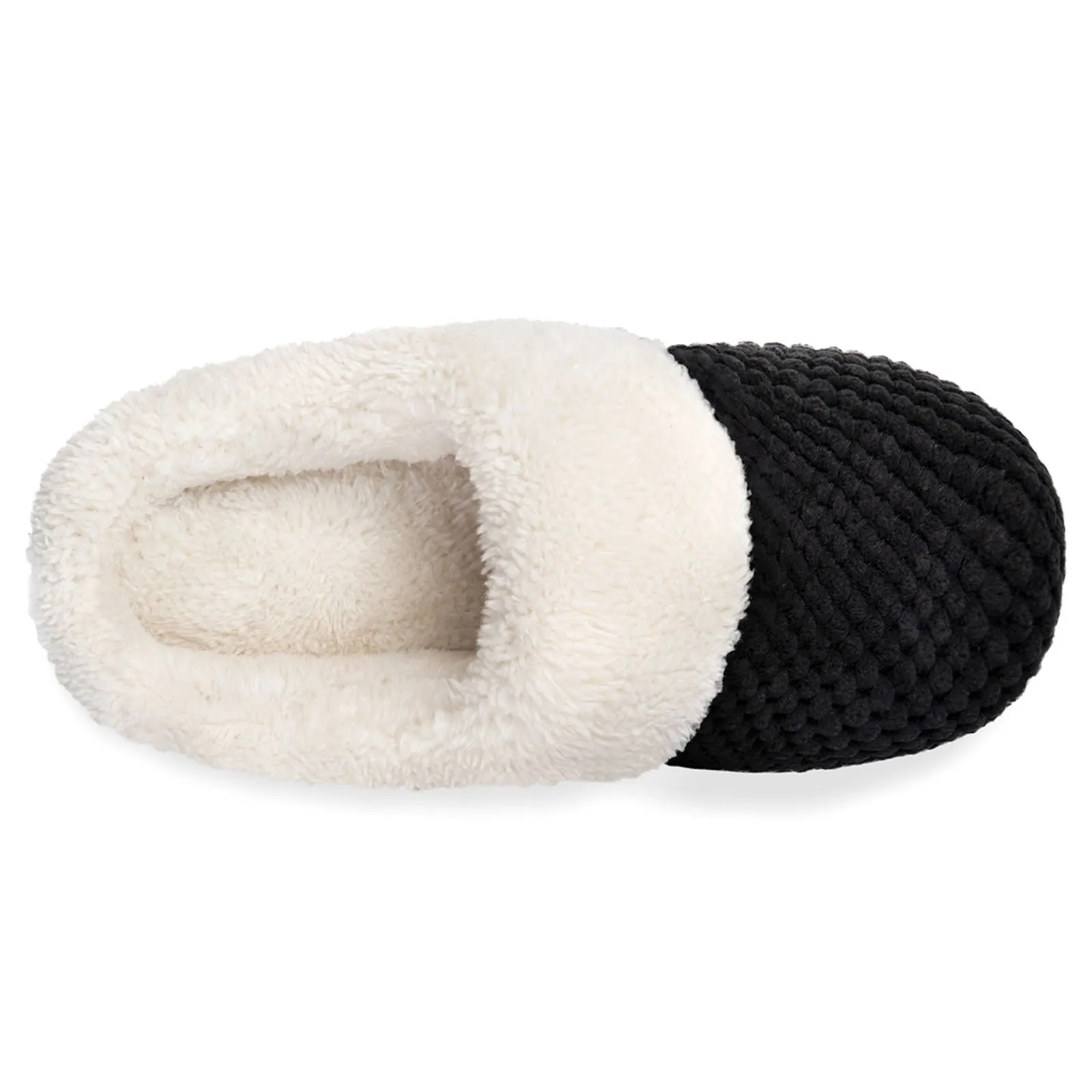 Women's Bubble Stitch Faux Fur Lined Memory Foam Clog Slippers