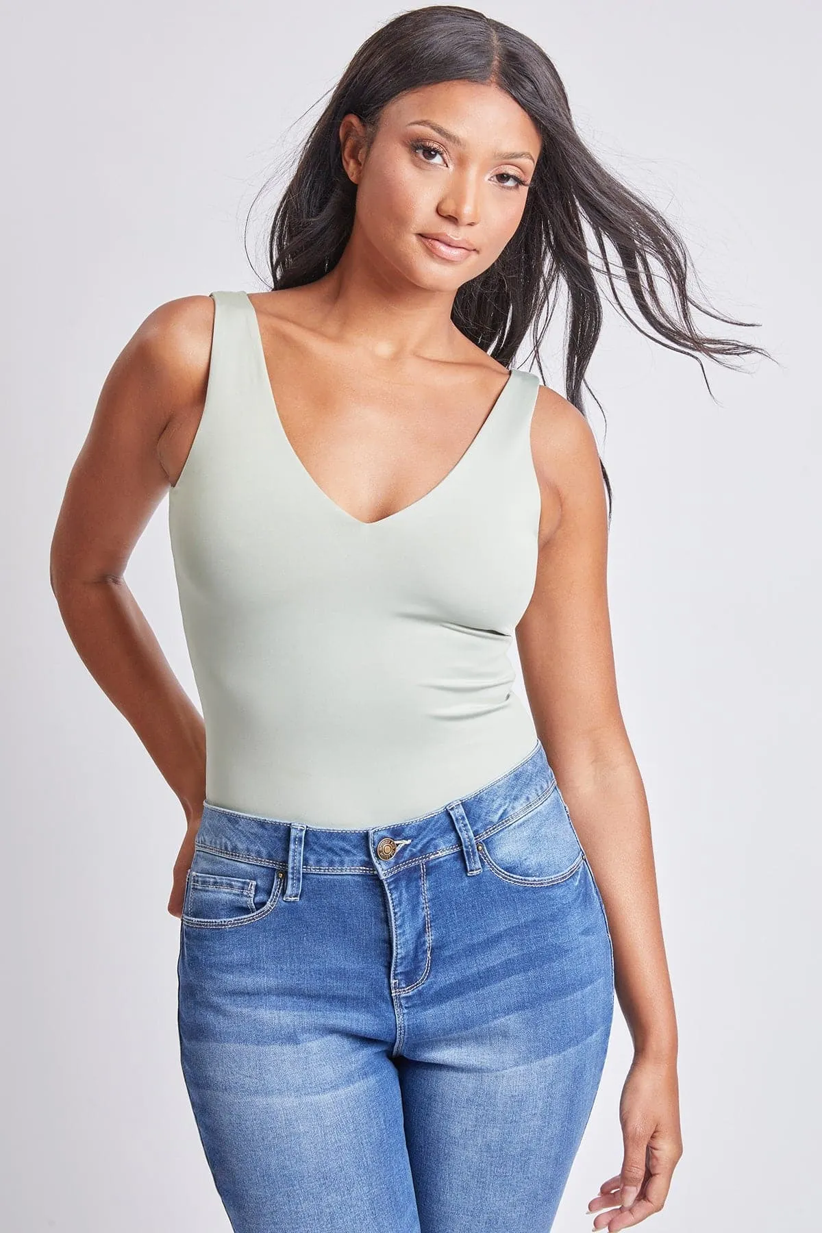 Women's Double V Neck Tank Bodysuit