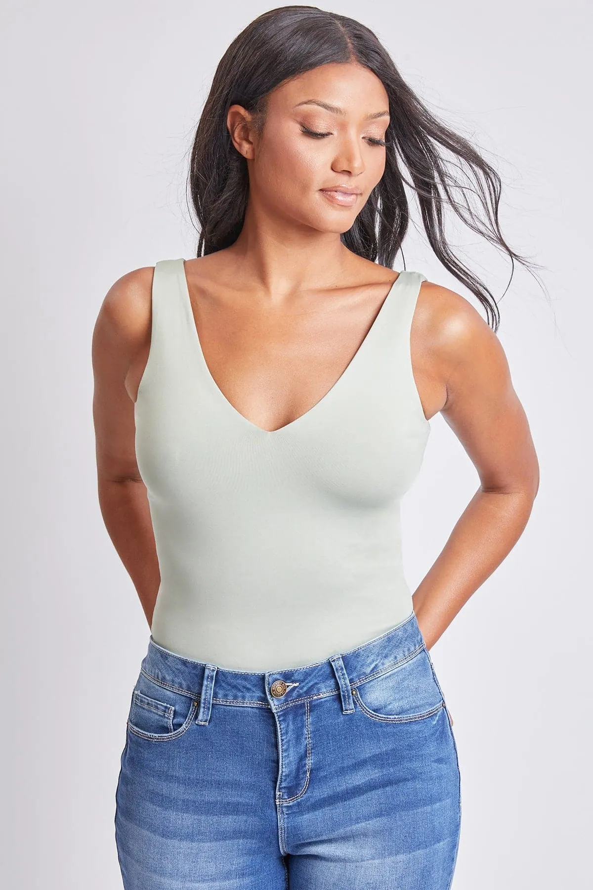 Women's Double V Neck Tank Bodysuit