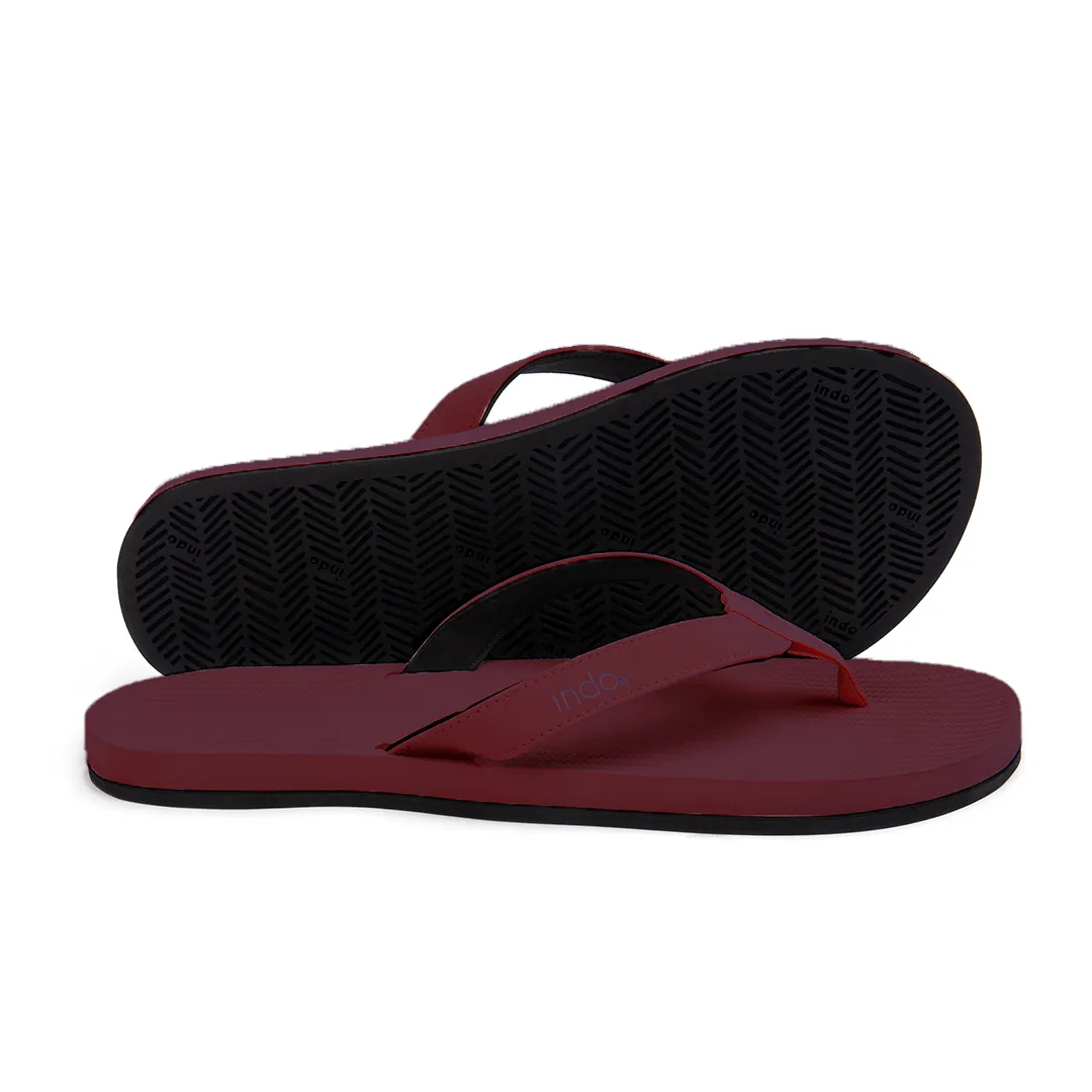 Women's Flip Flops - Burgundy