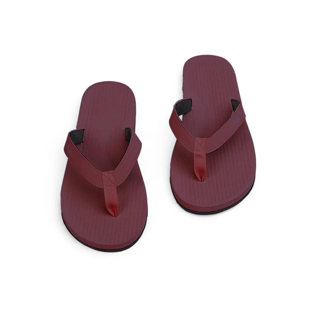 Women's Flip Flops - Burgundy