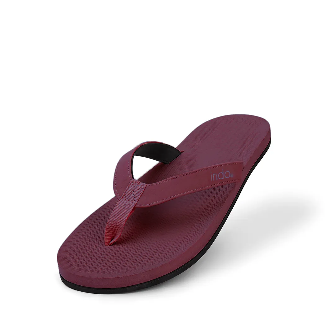 Women's Flip Flops - Burgundy