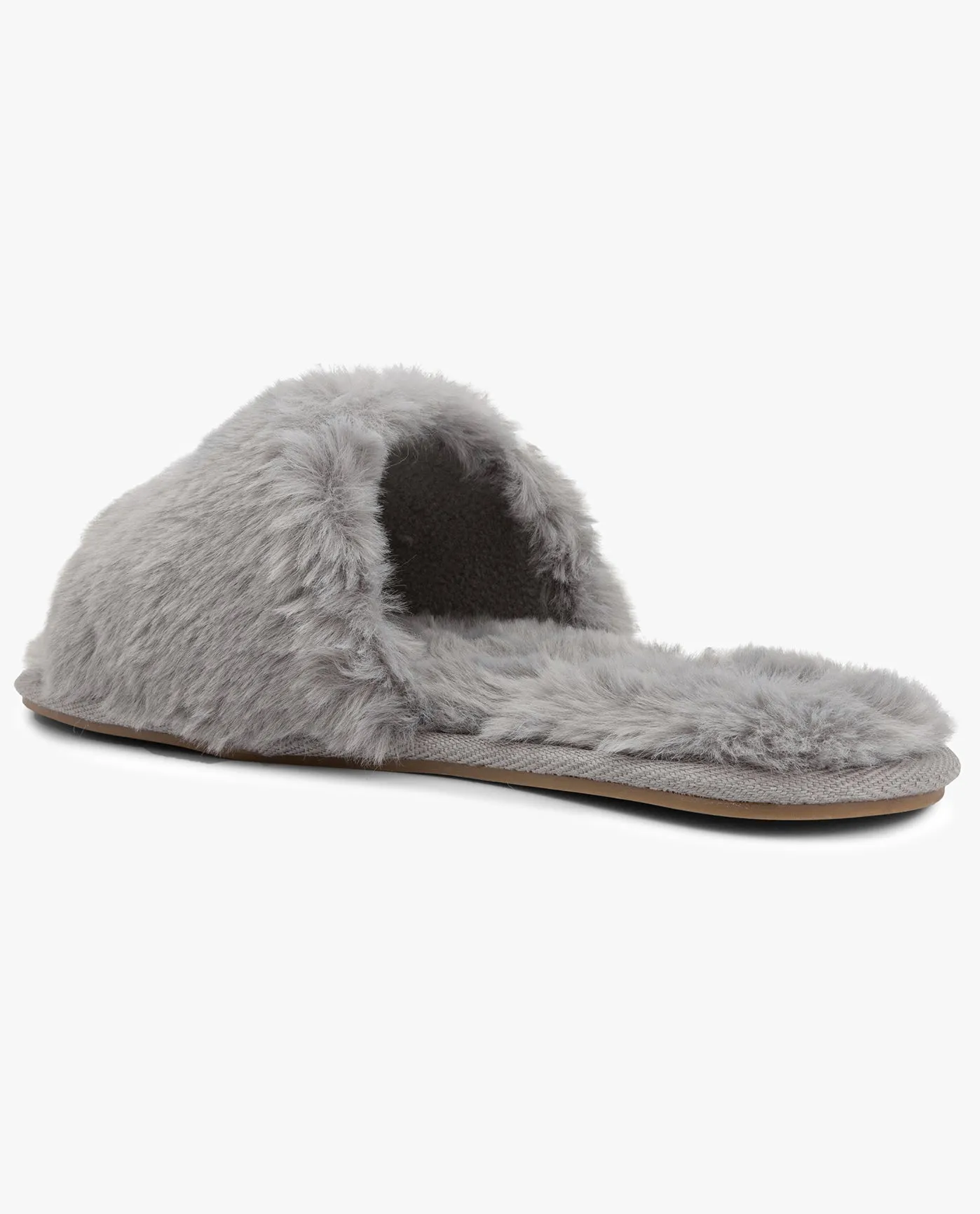 WOMENS LILLY OPEN TOE FAUX FUR SLIPPER