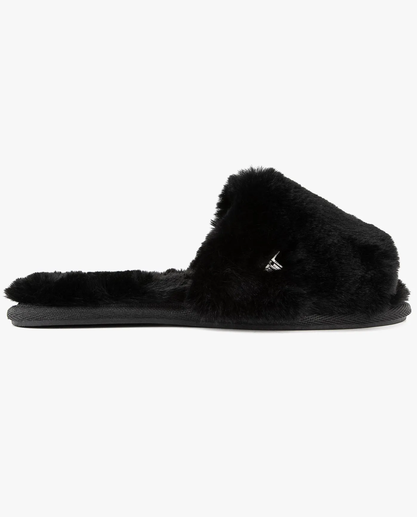 WOMENS LILLY OPEN TOE FAUX FUR SLIPPER