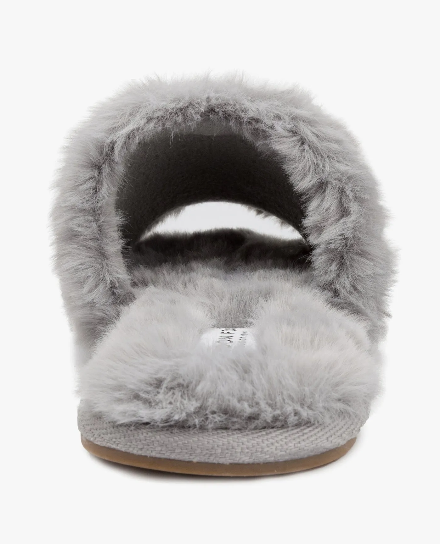 WOMENS LILLY OPEN TOE FAUX FUR SLIPPER