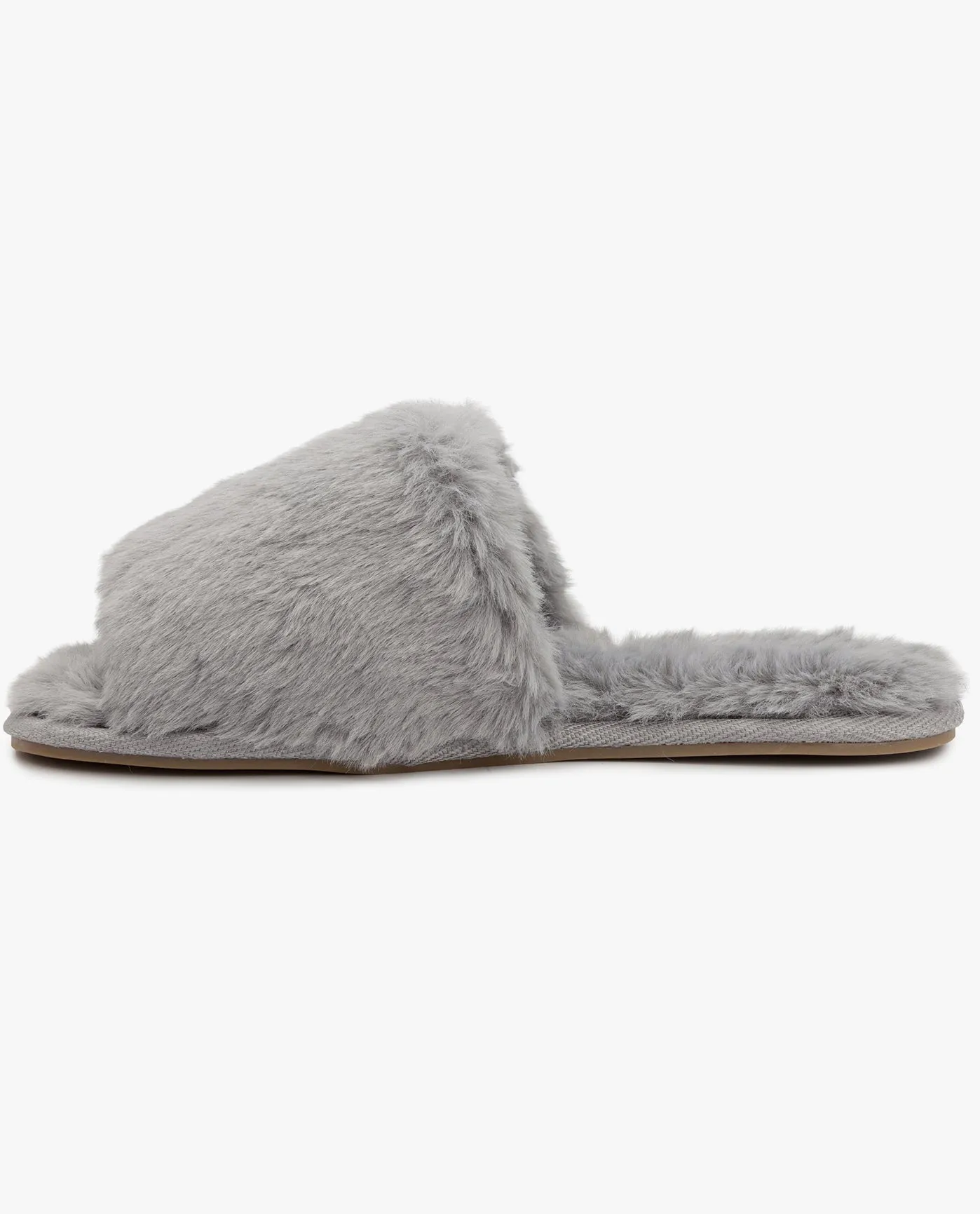 WOMENS LILLY OPEN TOE FAUX FUR SLIPPER