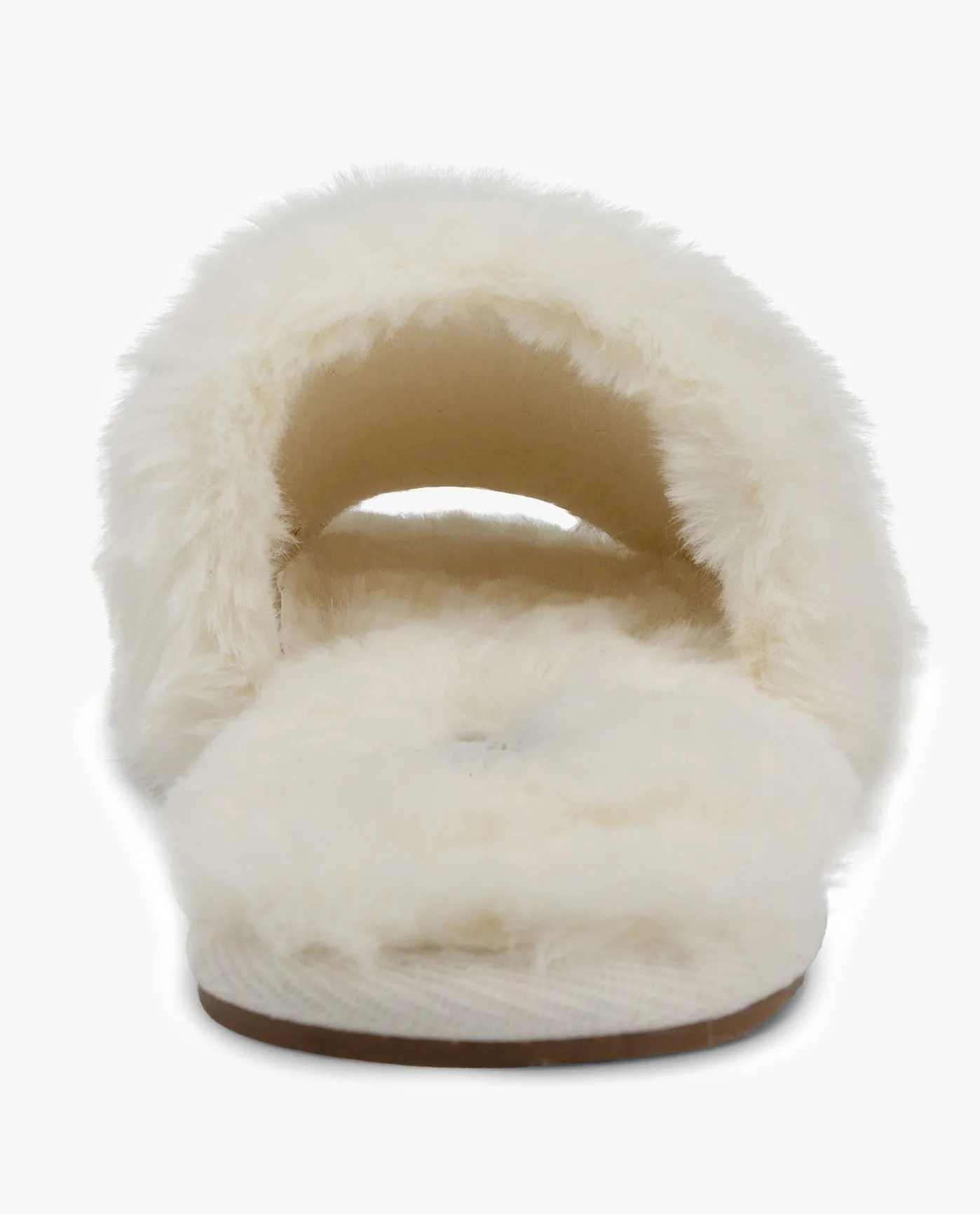 WOMENS LILLY OPEN TOE FAUX FUR SLIPPER